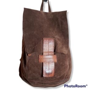 SUNDANCE Brown Suede Leather Backpack